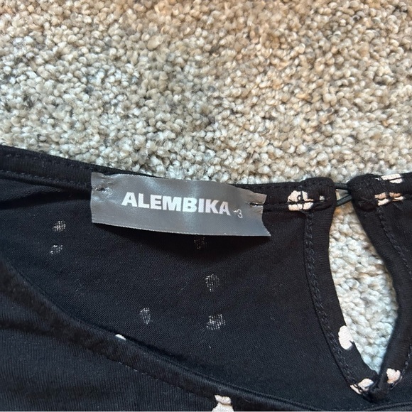 Alembika black and white dress striped sleeves pockets - Picture 3 of 6